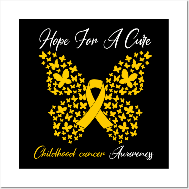 Hope For A Cure Butterfly Gift 3 Childhood cancer Wall Art by HomerNewbergereq